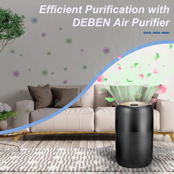 2 Pack TPLMB Air Purifiers for Bedroom,H13 HEPA Filters,Fragrance Sponge for Better Sleep,Portable Air Purifier with Nightlight Speed Control,For Home Living Room,24dB Filtration System,P60 (2, Black)